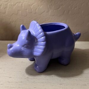 Target Bullseye Purple Dinosaur Triceratops Ceramic Planter NWOT